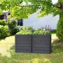 Garantia Hochbeet Ergo Vario 2 Stone im Garten, Kunststoff-Hochbeet mit Bepflanzung.