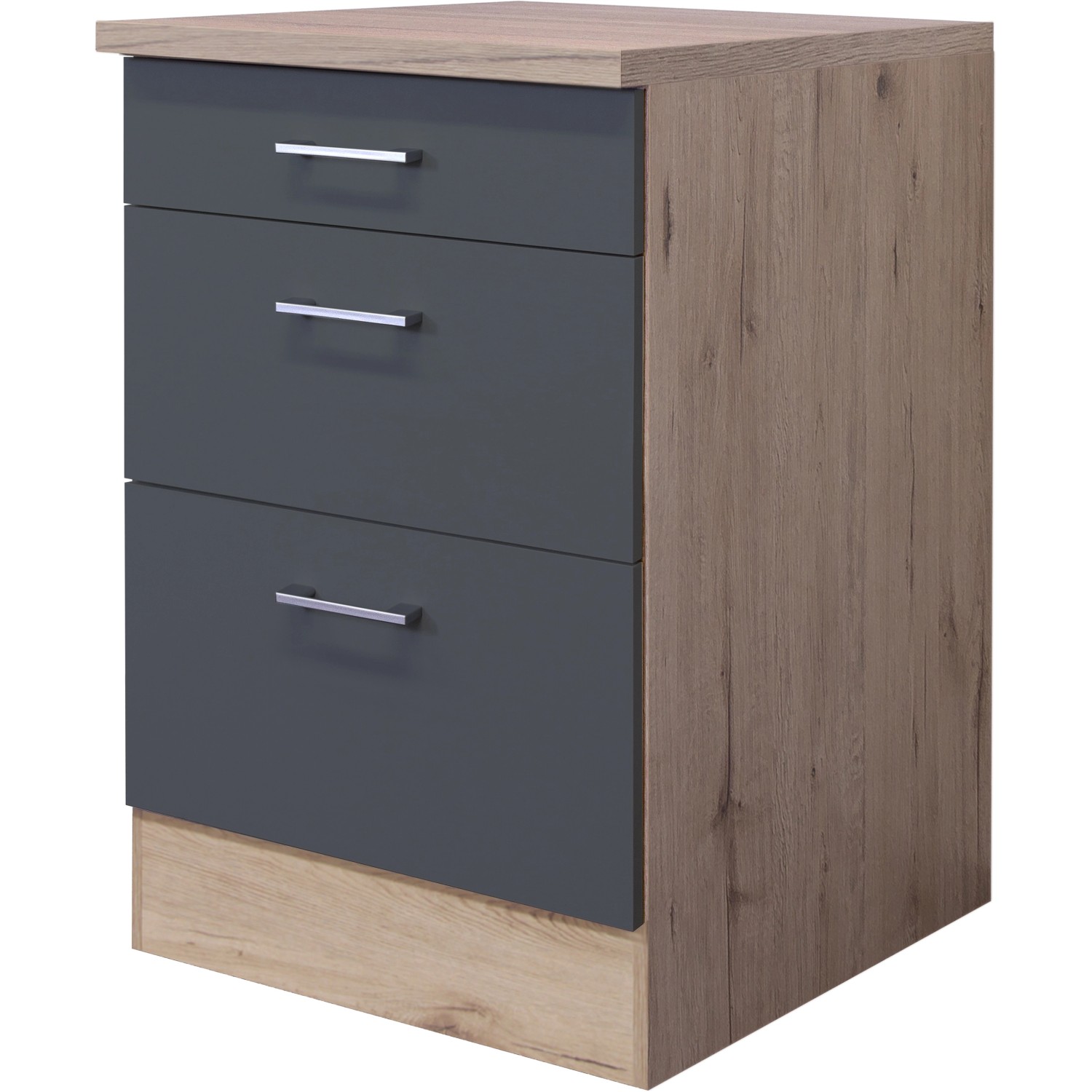 Flex-Well Exclusiv Auszugsunterschrank Morena 60 cm Basaltgrau matt - San Remo