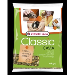 Versele-Laga Cavia Classic Meerschweinchenfutter, 4kg Packung. Alleinfutter mit Gemüse und Vitamin C.