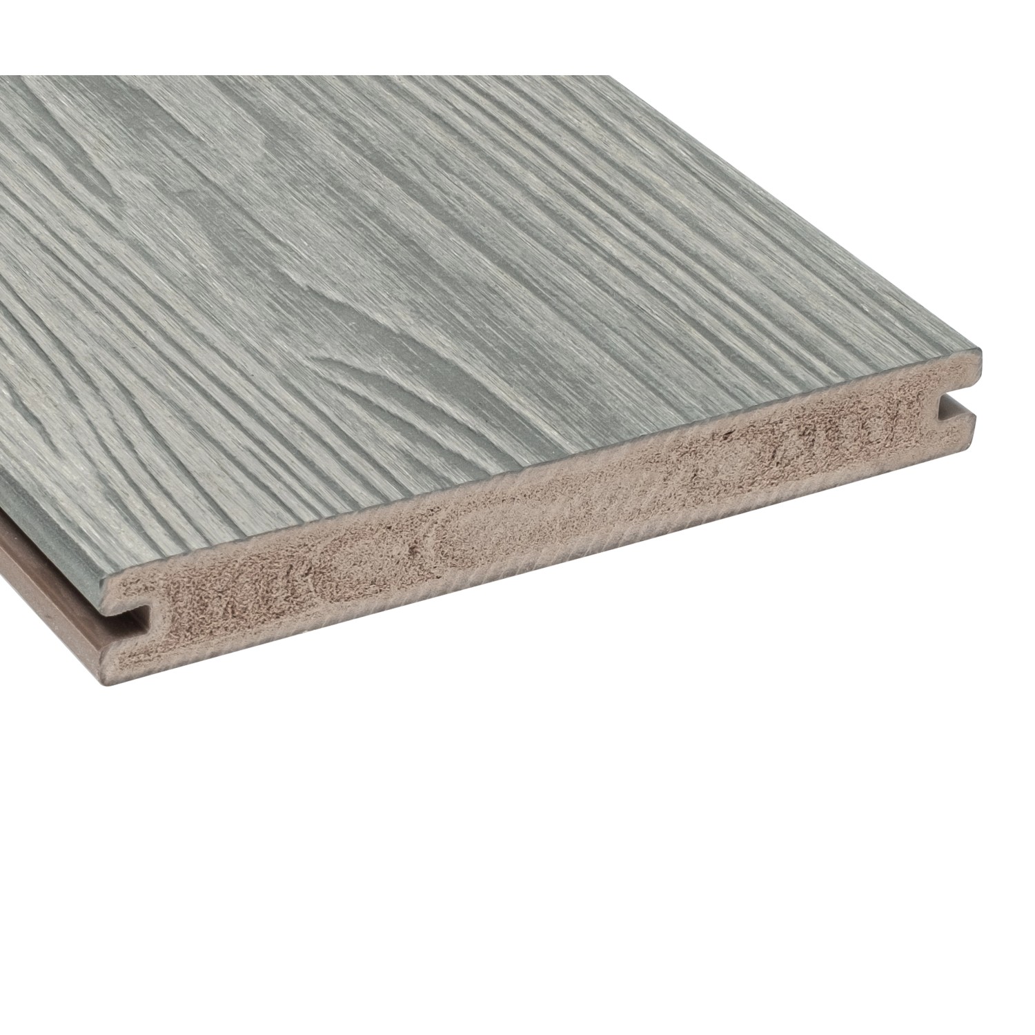 GartenLand WPC Terrassendiele Nova 21 x 190 x 5000 mm Grau-Multicolor Geprägte Holzstruktur Co-Extrudiert Massivprofil