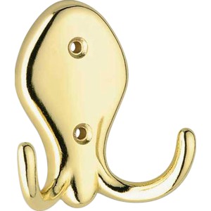 Glänzender Messing Wandhaken 704, Metall, zur einfachen Montage an der Wand.
