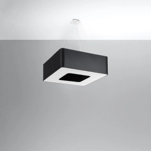 Schwarzer Sollux Lighting Kronleuchter Urano 60, quadratische Deckenleuchte für Lampen & Leuchten.