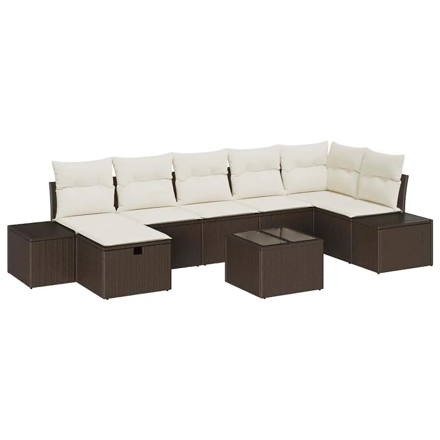 vidaXL Sofa Set mit Kissen 8-Tlg Poly-Rattan 3360739 günstig online kaufen