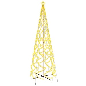 Kegelförmiger LED-Weihnachtsbaum, 500 cm hoch, mit warmweißen Lichtern und Sternspitze für festliche Beleuchtung.