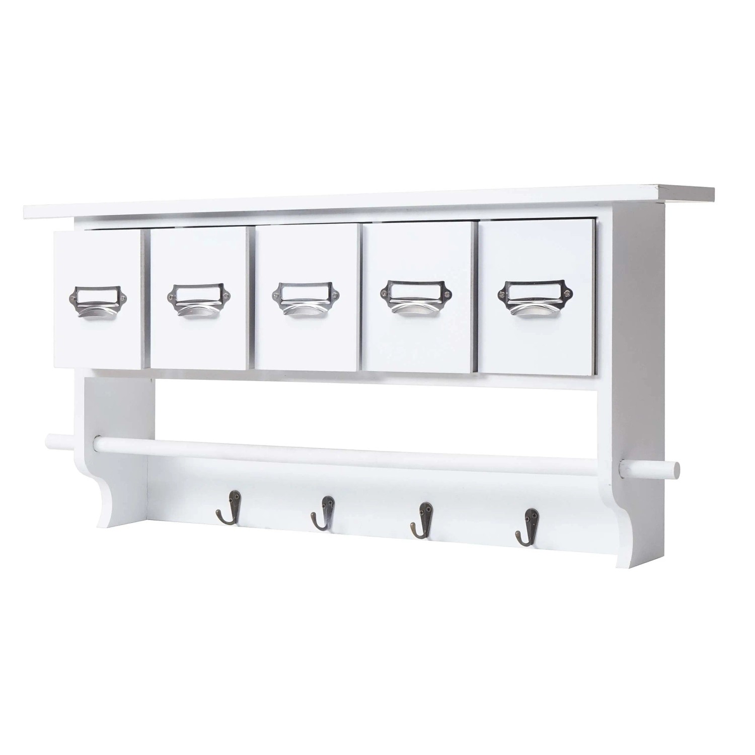 Mcw Garderobe C49 Vintage Mit 5 Schubladen 32x65x13cm Weiß