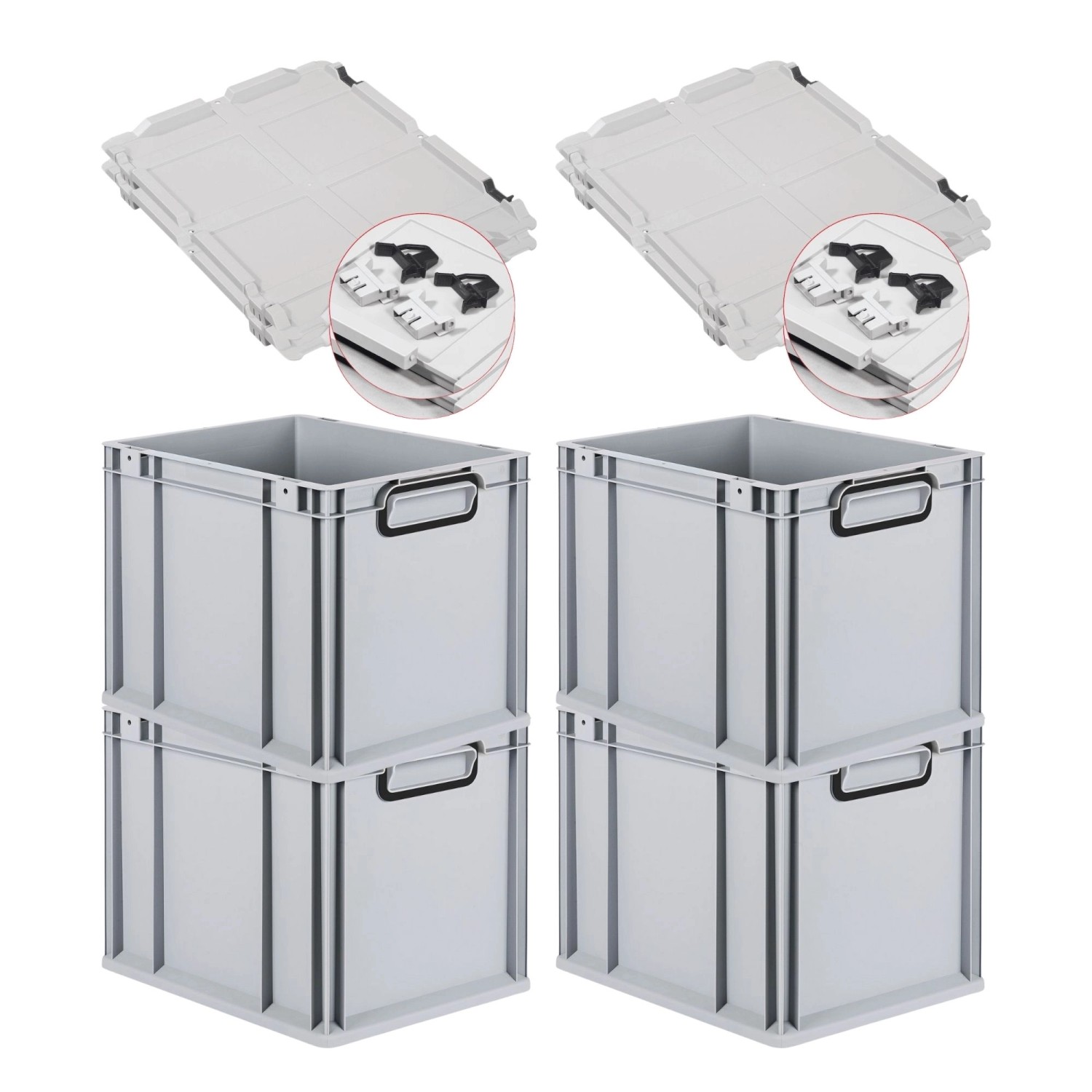 PROREGAL SuperSparSet 4x Eurobox Nextgen Color Mit Scharnierdeckel HxBxT 32 günstig online kaufen