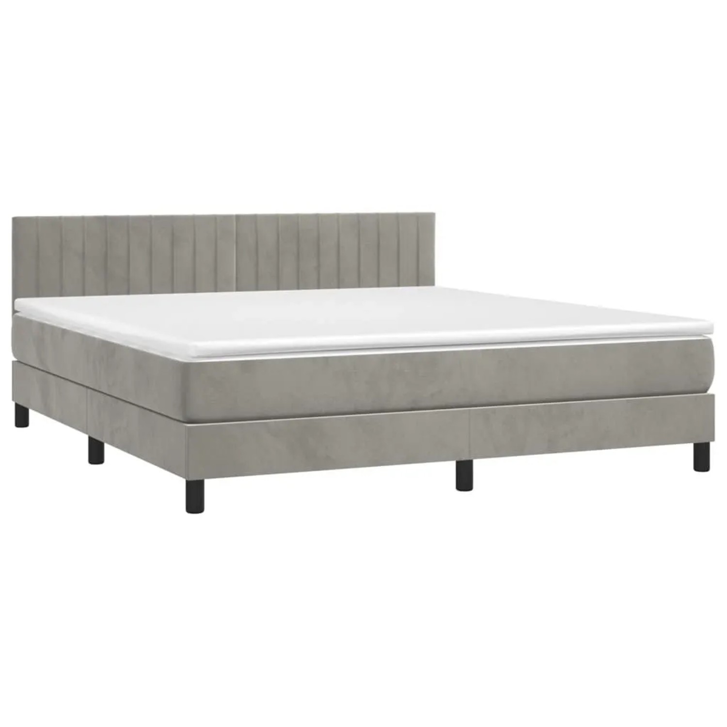vidaXL Boxspringbett mit Matratze Hellgrau 180x200 cm Samt 3141437 günstig online kaufen