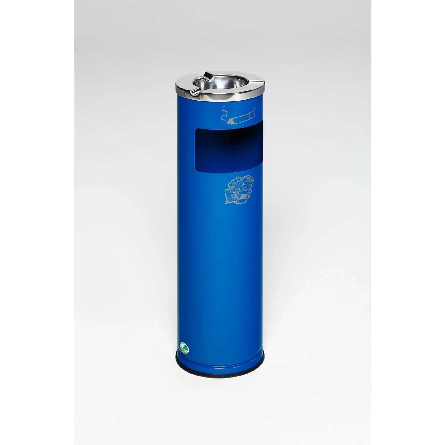 PROREGAL Robuster Kombiascher Mit Poliertem Aschereinsatz 11,6 Liter HxBxT 66 x 20 x 20 cm Verzinkter Stahl Blau