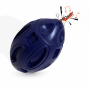 Blauer Petsation Ball als Kauspielzeug für Hunde, robust und mit Öffnungen.