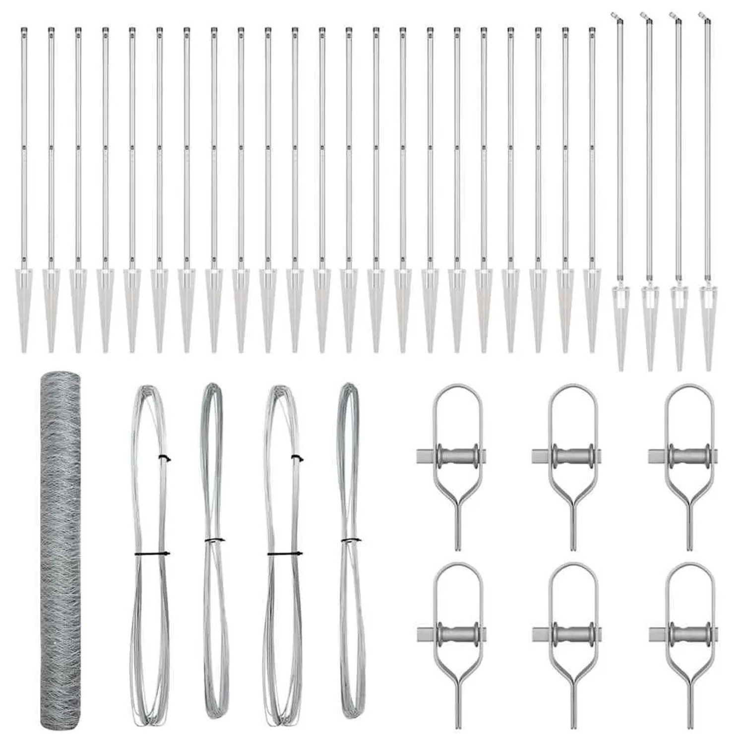 vidaXL Zaunpfosten Silber 50 x 1,2 m 50 mm Gitter Stahl 3353419 günstig online kaufen