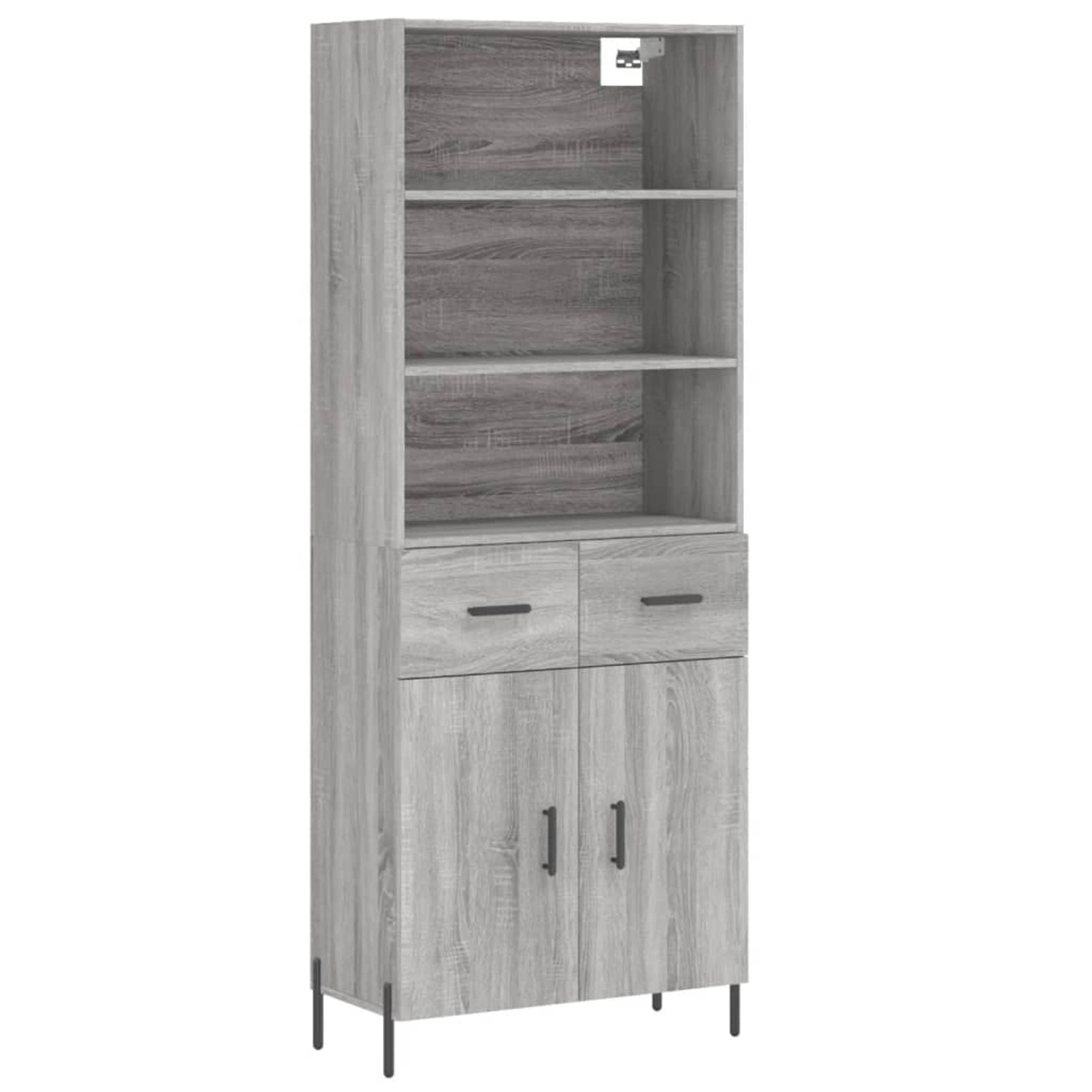 vidaXL Highboard Grau Sonoma 69,5x34x180 cm Holzwerkstoff 3200527 günstig online kaufen