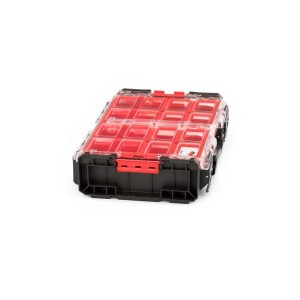 PROREGAL QBRICK Werkzeugkoffer mit 12 Fächern, schwarz/rot, 13,5 Liter.