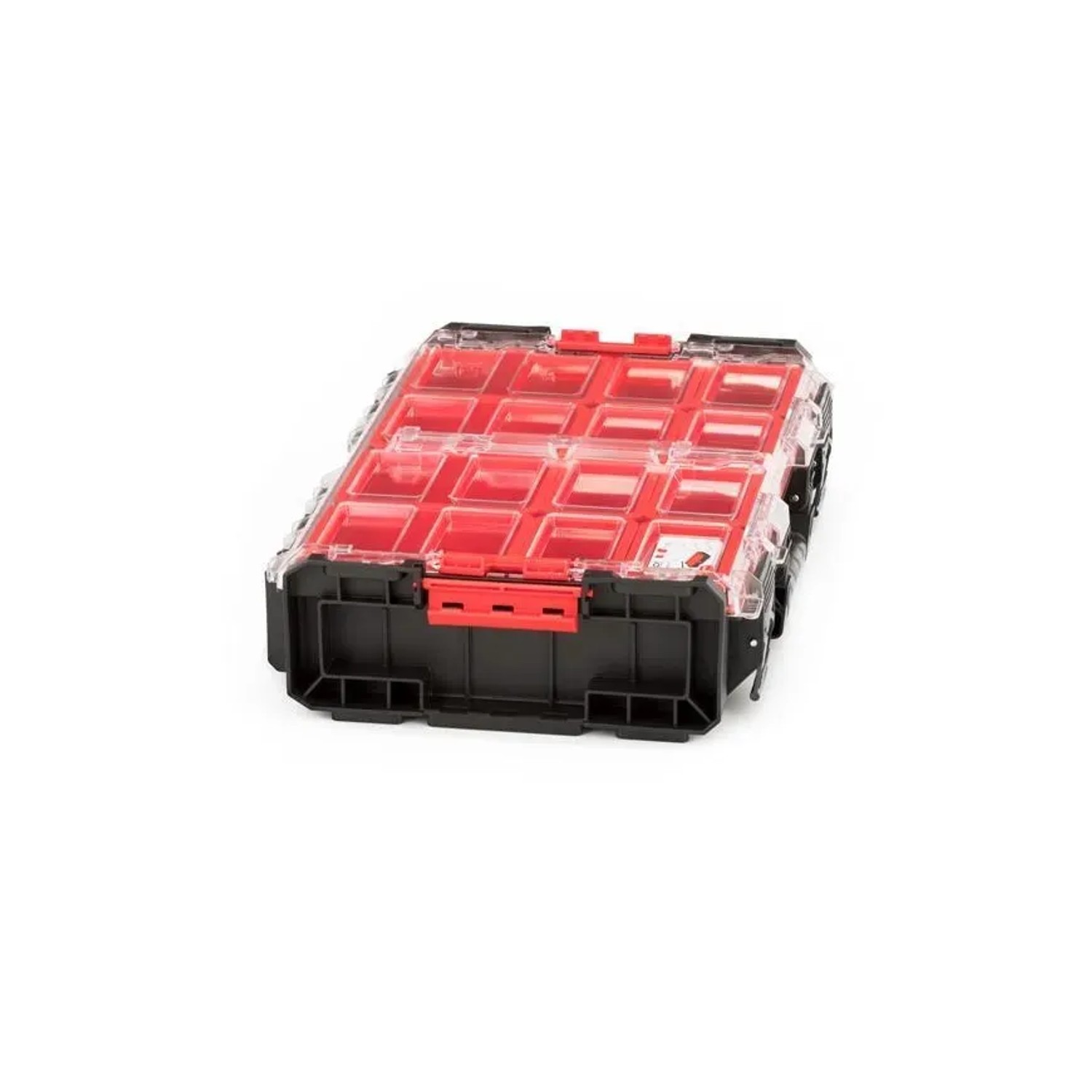 PROREGAL QBRICK Werkzeugkoffer mit 12 Fächern, schwarz/rot, 13,5 Liter.