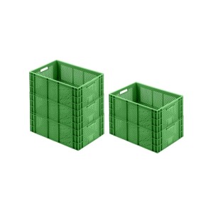 PROREGAL SparSet: 5 grüne Eurobehälter (40x60 cm) für Obst und Gemüse. Praktische Aufbewahrungsboxen.