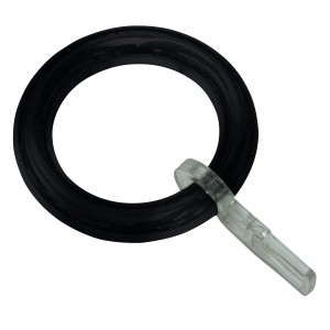 Gardinia Gardinenring mit Haken, schwarz-matt, für Gardinenstangen bis 28mm Durchmesser.