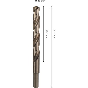 Bosch Spiralbohrer Pro Stainless Steel, 13 mm Durchmesser, geeignet für Metallbohrfutter.