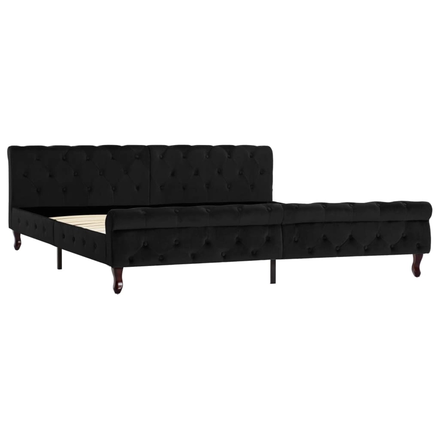 Bettgestell Schwarz Samt 200 X 200 Cm günstig online kaufen