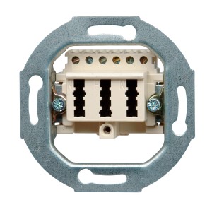 Kopp TAE-Anschlussdose, weiß, Unterputz, mit 3x6-polig NFN-Codierung für Telefone und Zusatzgeräte.