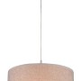 Globo Pendelleuchte Paco, Stoffschirm grau, Nickel matt, Ø 40 cm.