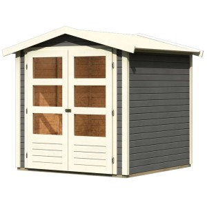 Karibu Holz-Gartenhaus Aesch mit Satteldach, unbehandelt, 182x182 cm.