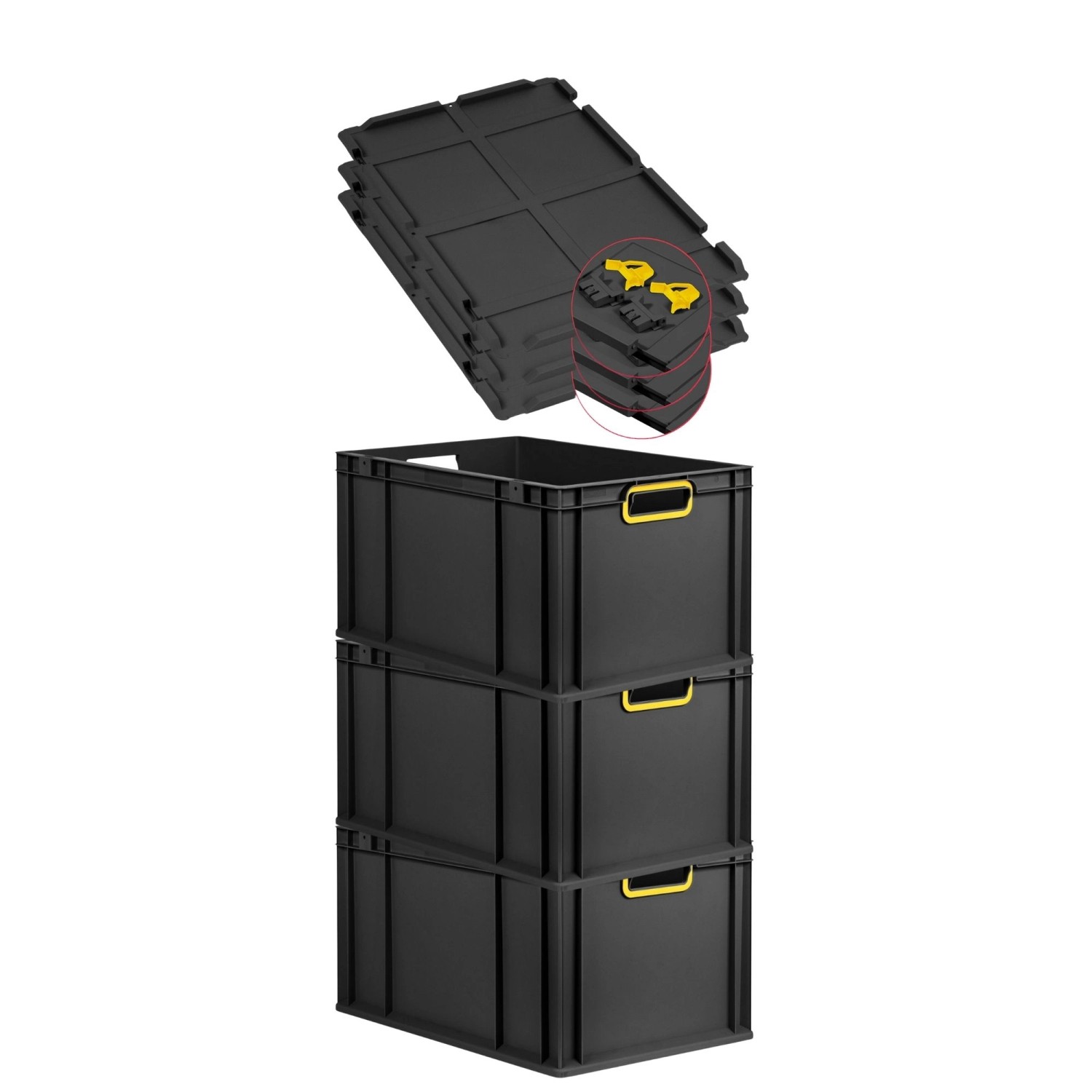 PROREGAL SuperSparSet 3x Eurobox Nextgen Color Mit Scharnierdeckel HxBxT 32 günstig online kaufen