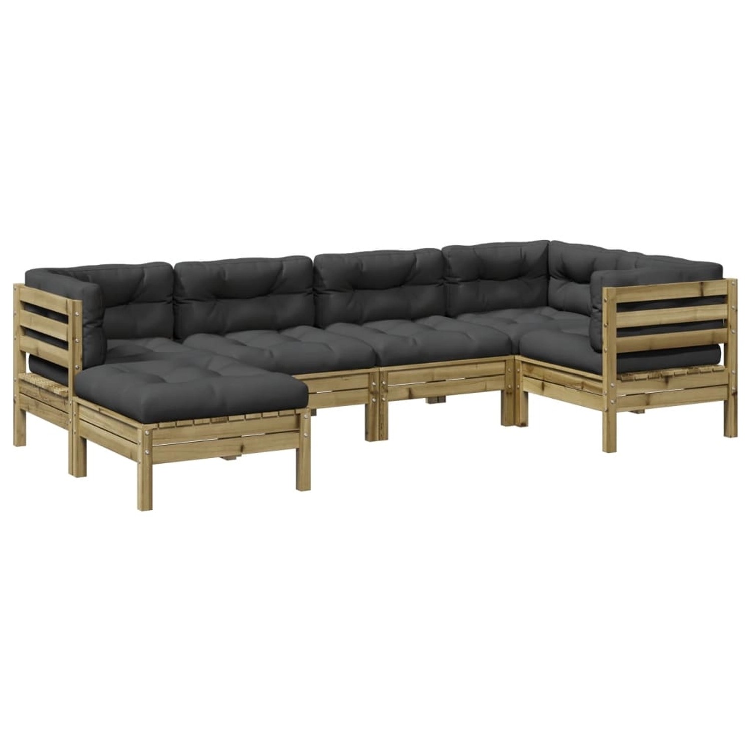 vidaXL 6-Tlg Garten-Sofagarnitur mit Kissen Kiefernholz Imprägniert 3299529 günstig online kaufen