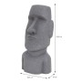 Graue Moai Figur Rapa Nui (53,5 cm) von ECD Germany aus Kunstharz für exotische Gartendeko.