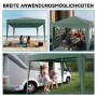 Vielseitiger grüner Wiltec Pavillon 3x3m als Gartenpavillon, Partyzelt und Campingzelt für Strand, Terrasse, Camper.