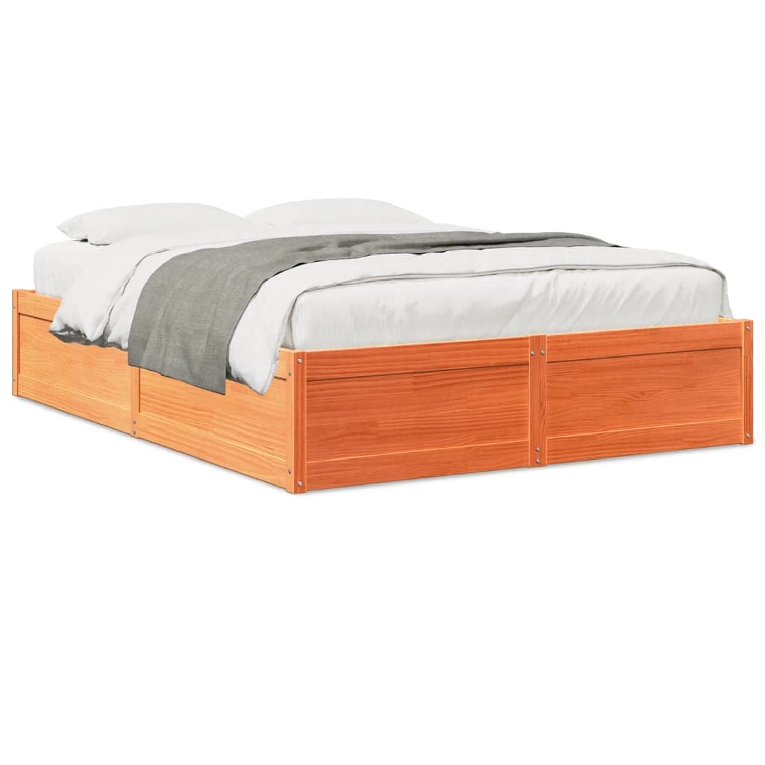 vidaXL Massivholzbett ohne Matratze Wachsbraun 160x200 Kiefernholz 3282371 günstig online kaufen
