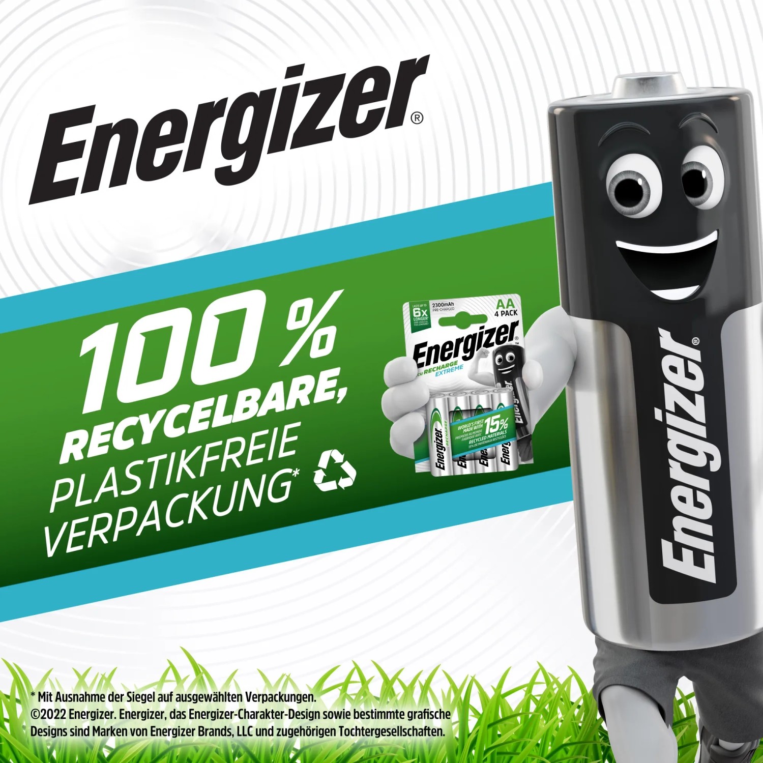 Energizer Extreme AAA Akkus, 2er Packung. Wiederaufladbare Micro Batterien mit langlebiger Leistung.