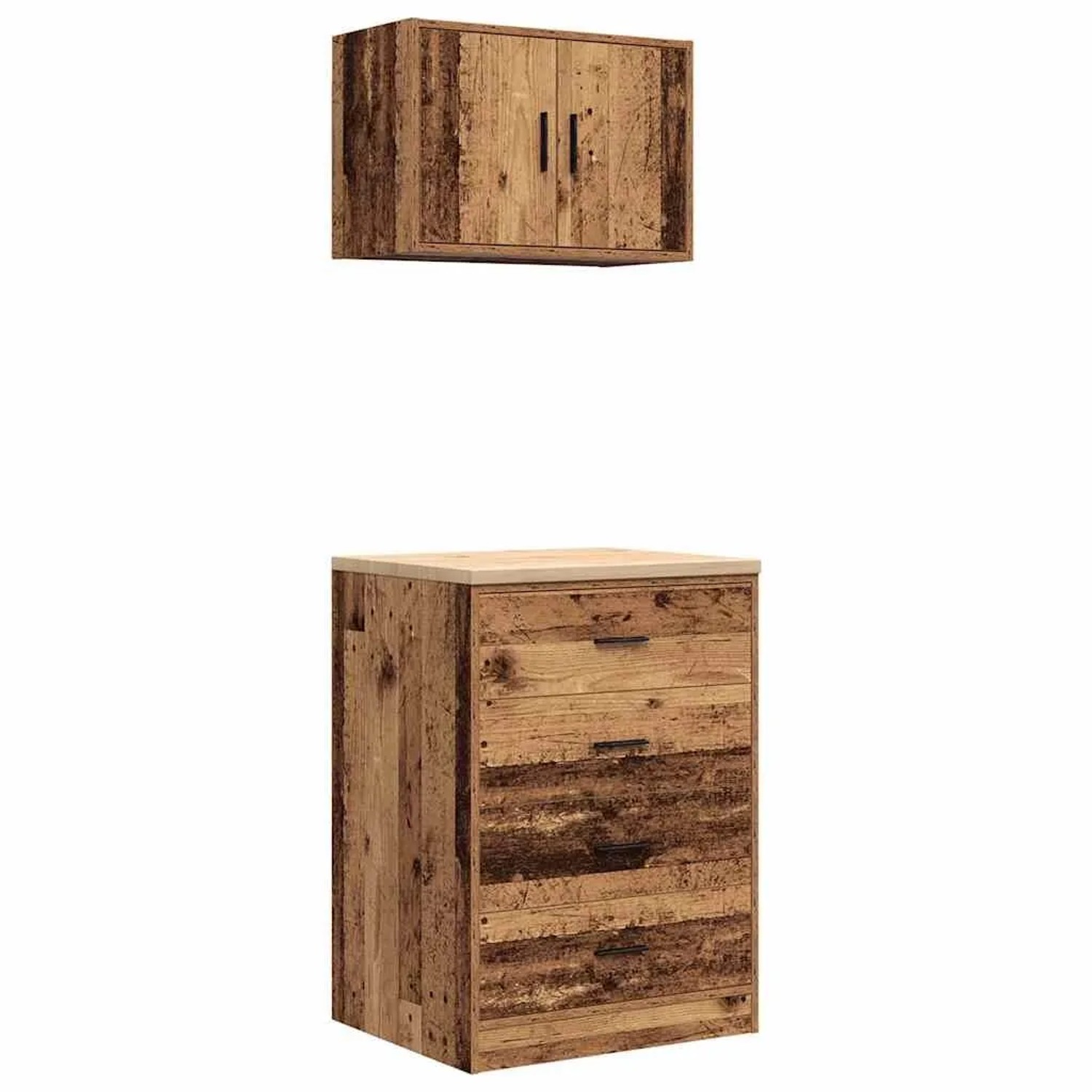 vidaXL Garagenschränke 2 Stk Altholz-Optik Holzwerkstoff 3328339