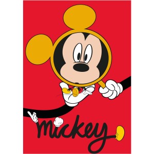 Komar Wandbild Mickey Mouse aus Glas, 30x40 cm, rote Wanddeko mit Comic-Motiv.
