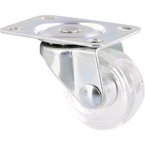 Wagner Möbel-Lenkrolle, 15 kg Tragkraft, verzinkt, transparent, Ø 30 mm.