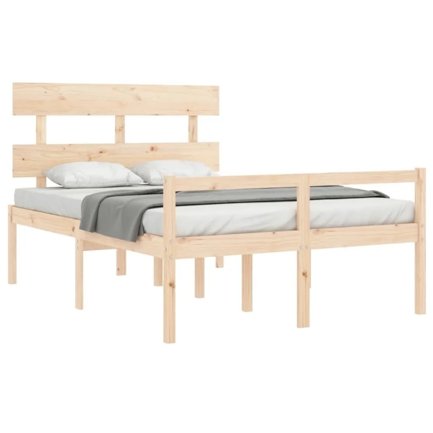 vidaXL Seniorenbett mit Kopfteil 120x200 cm Massivholz 3195346