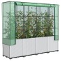 vidaXL Hochbeet mit Gewächshaus-Aufsatz in Rattan-Optik, 160x40x153 cm.