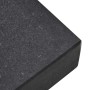 Detailaufnahme: Schwarzer, rechteckiger vidaXL Sonnenschirmständer aus Granit, 45x25x45 cm.