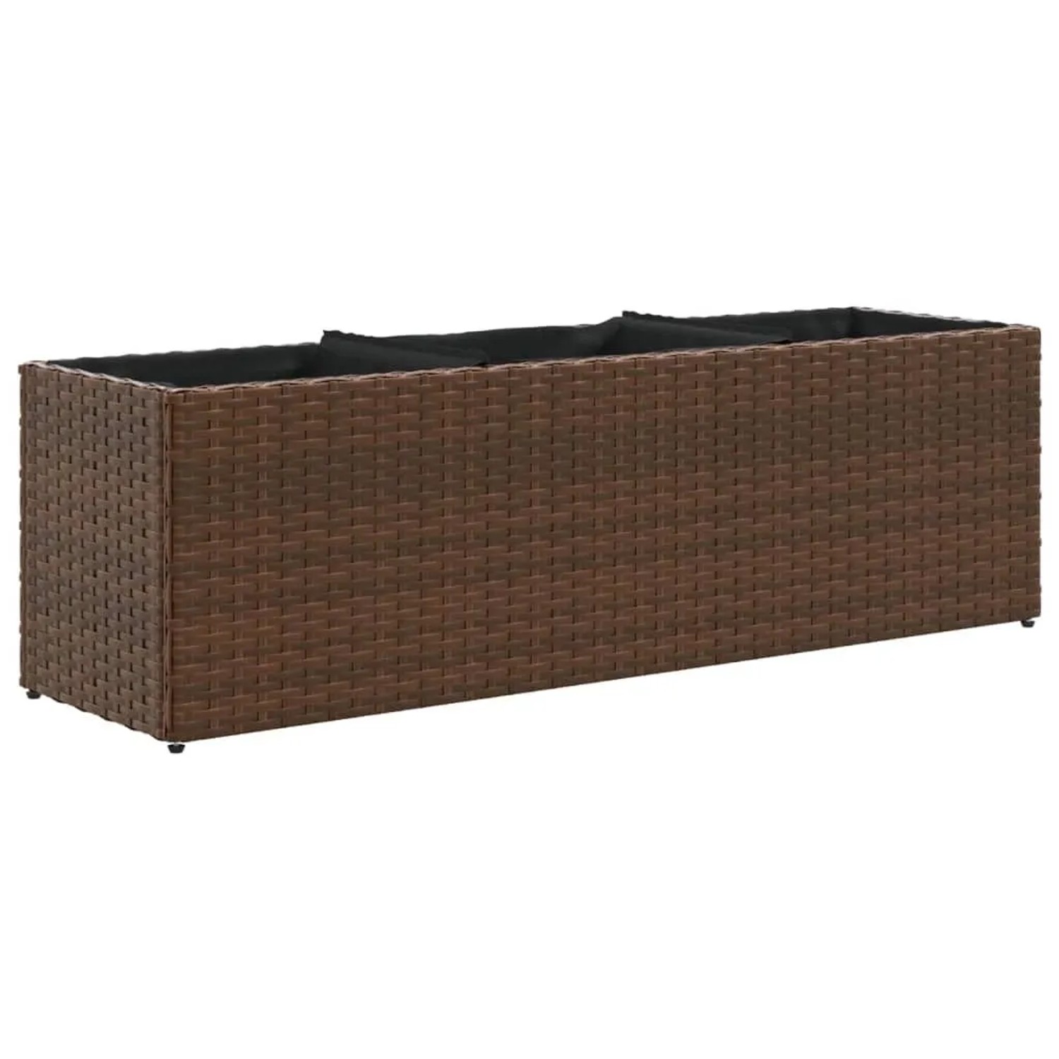 vidaXL Hochbeet mit 3 Fächern Braun 105x30x32 cm Poly Rattan 366417
