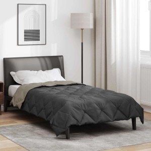 vidaXL Sommerdecke Hellgrau und Anthrazit 200 x 135 cm Mikrofaser 42025512