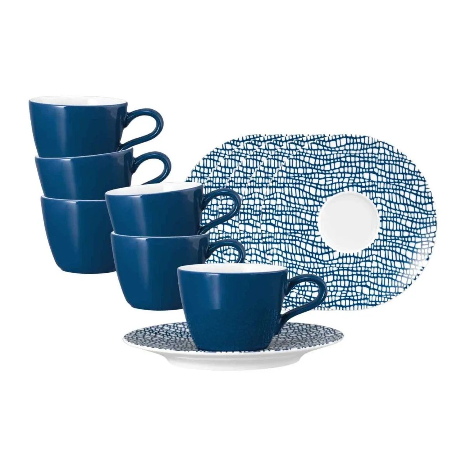 Seltmann Weiden Life Fashion Espressotasse mit Untertasse 90 ml 6er Set Classic Blue