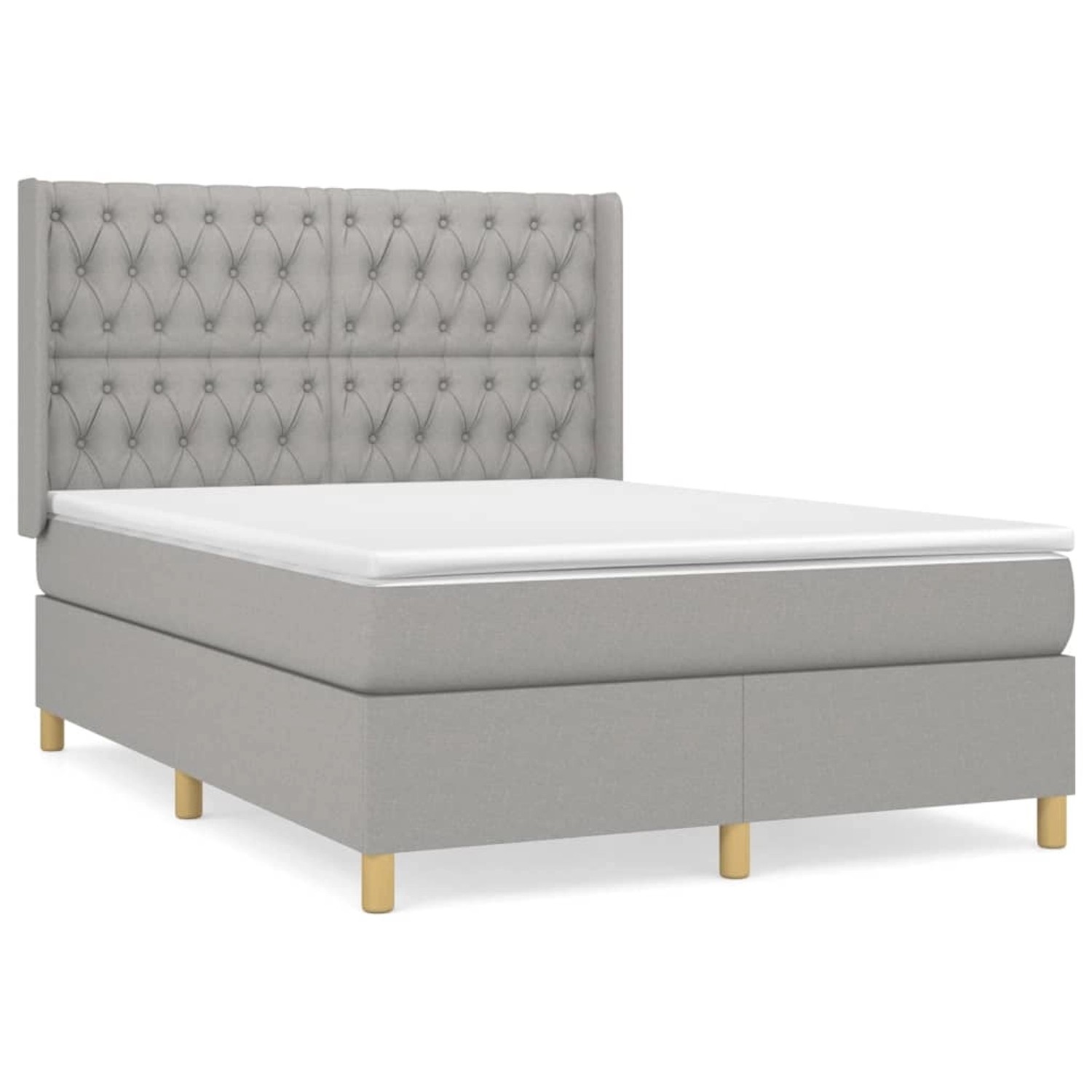 vidaXL Boxspringbett mit Matratze Hellgrau 140x190 cm Stoff 3132225 günstig online kaufen