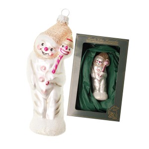 Weihnachtsornament: Krebs Glas Lauscha Schneemann, 12cm, mit Geschenkverpackung.