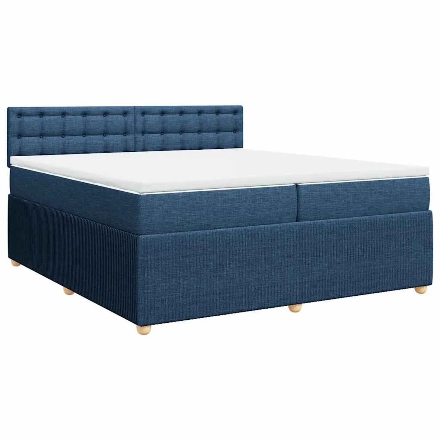 vidaXL Boxspringbett mit Matratze Blau 200x200 cm Stoff 3287583 günstig online kaufen
