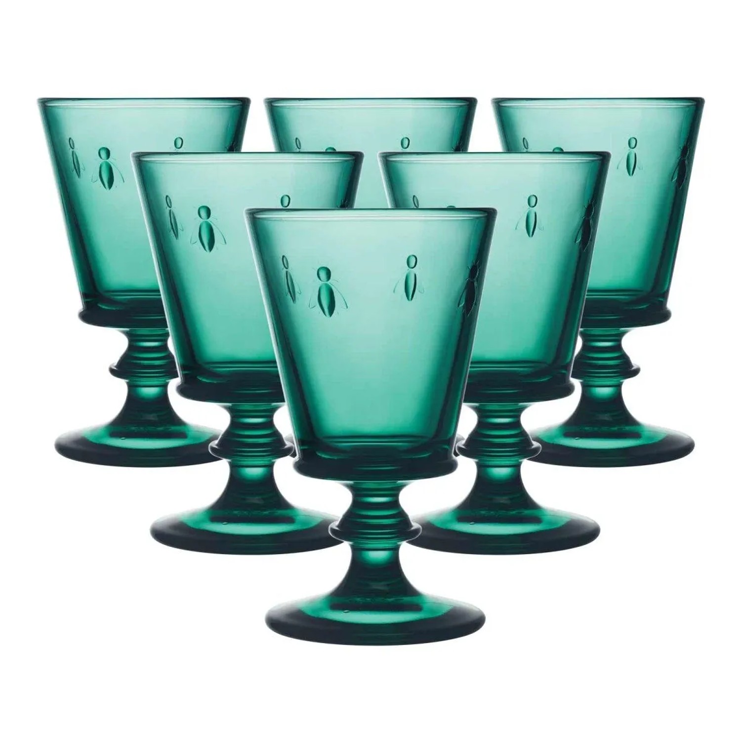 La Rochère Biene Abeille Weinglas 240 ml 6er Set Smaragdgrün
