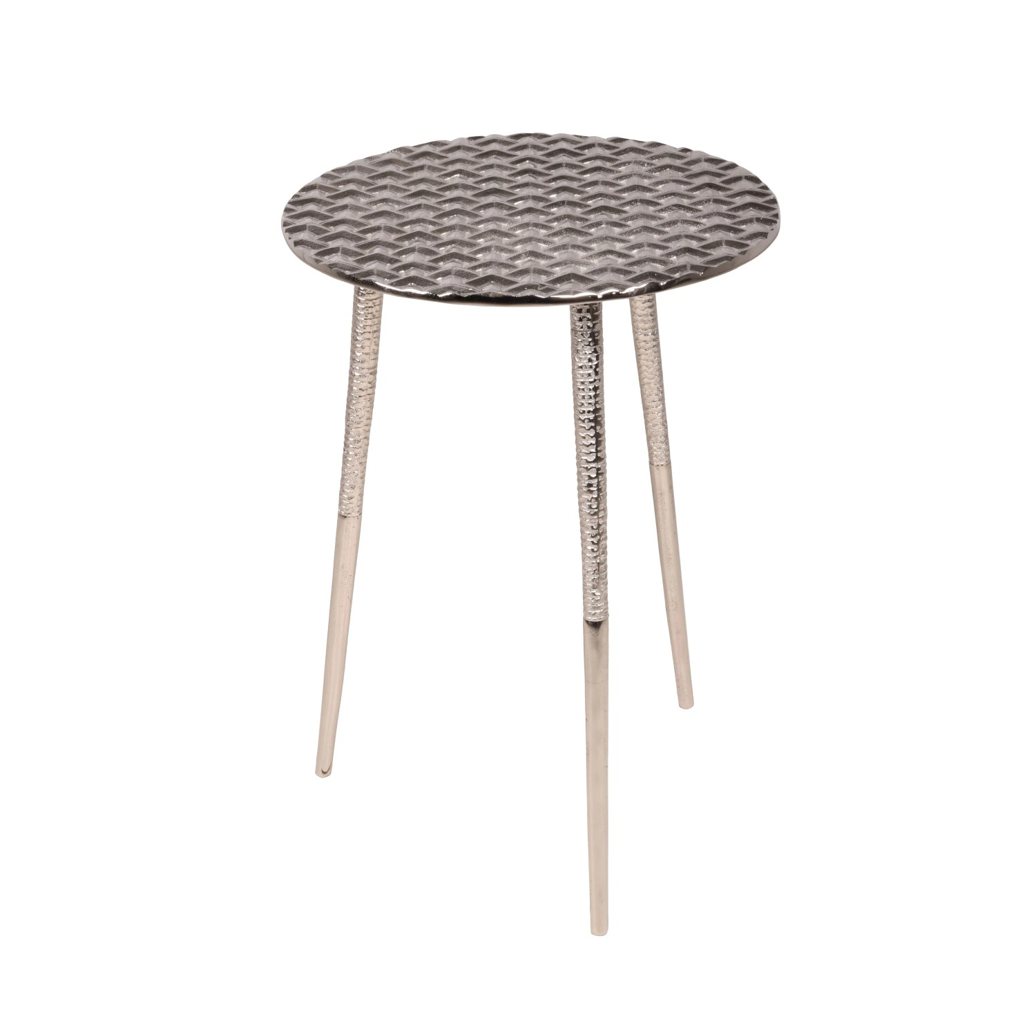DELUKE Beistelltisch NILS Aluminium Silber 54,5x39x39cm Couchtisch Sofatisch Abstelltisch