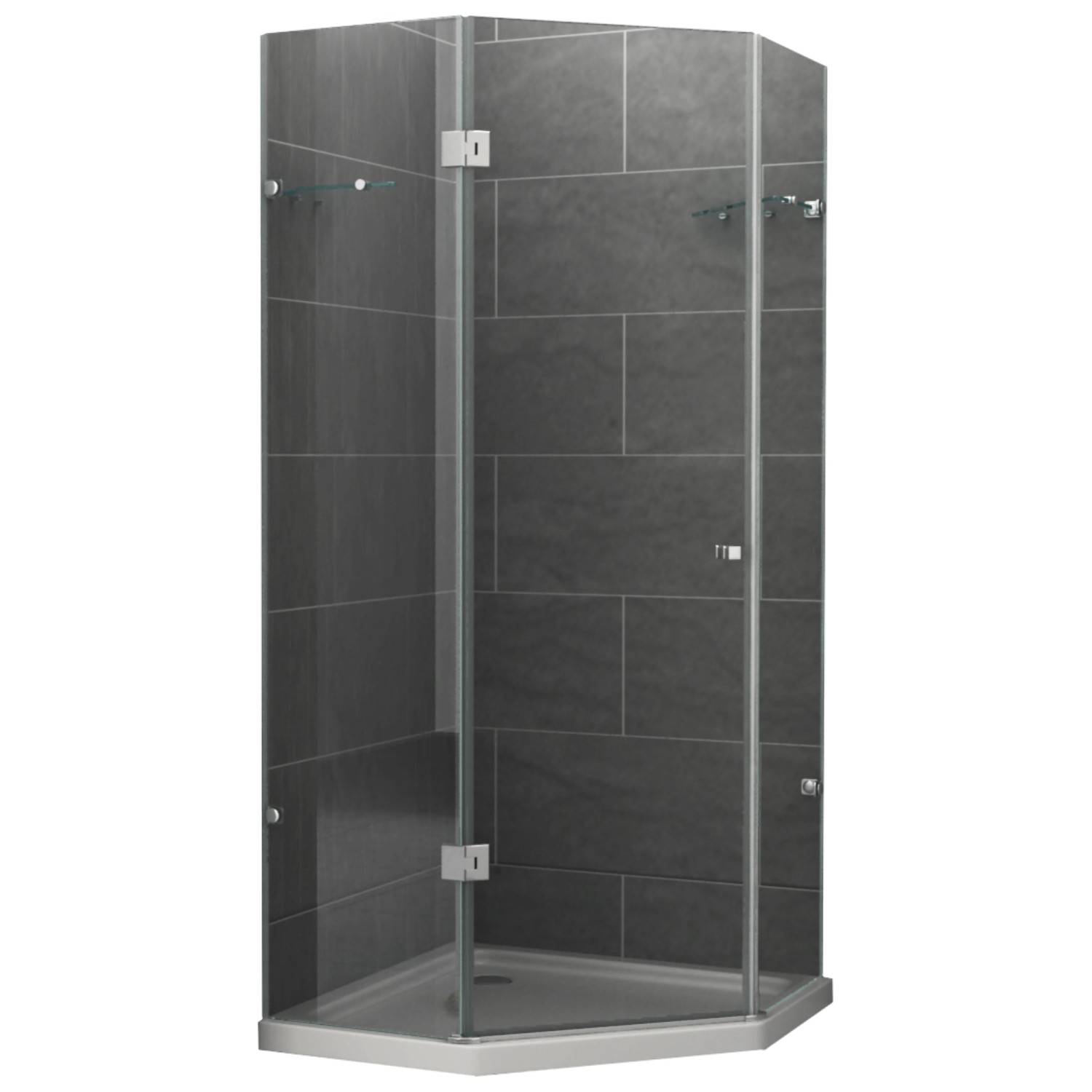 Dein Bau Projekt Dusche 5-Eck Klarglas 100 x 190 x 100 cm o. Wanne DIN Links