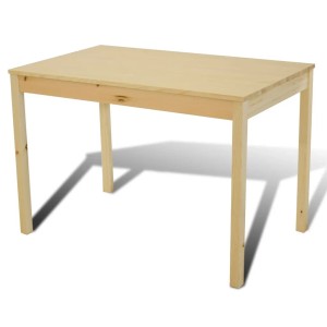 Esstisch mit Holzstühlen, Kiefernholz, naturfarben. Essgruppe für Esszimmer oder Küche.