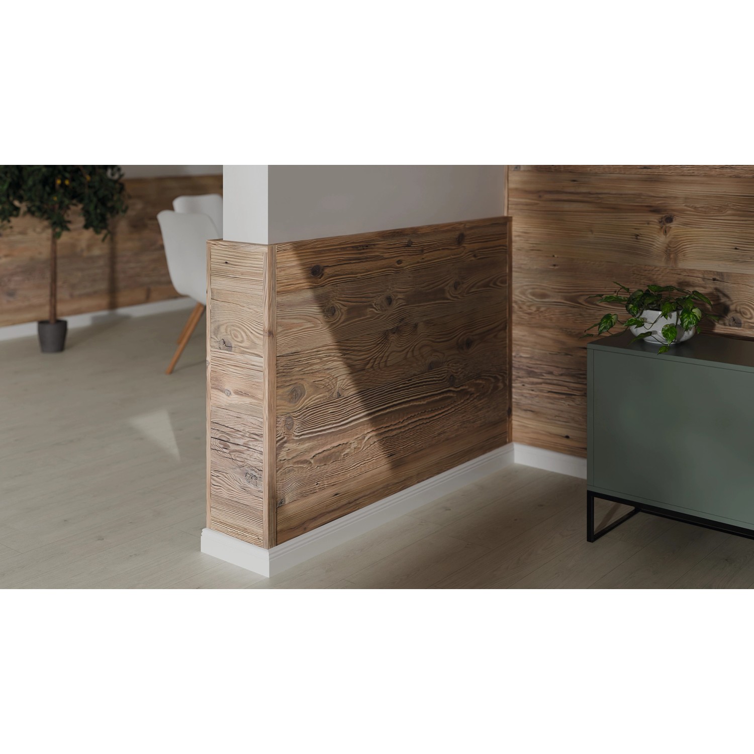 Egger Winkelleiste Decowall WL001 Namur, Fichte Natur, zur Verkleidung von Wandpaneel-Ecken.