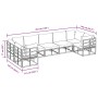 vidaXL Garten-Sofa-Set, 7-teilig, schwarz, Aluminium, mit Maßangaben. Gartenmöbel für Terrasse und Garten.