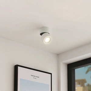 Weiße Arcchio LED Deckenlampe Rotari aus Aluminium, 1-flammig, für Flur und Treppenhaus.