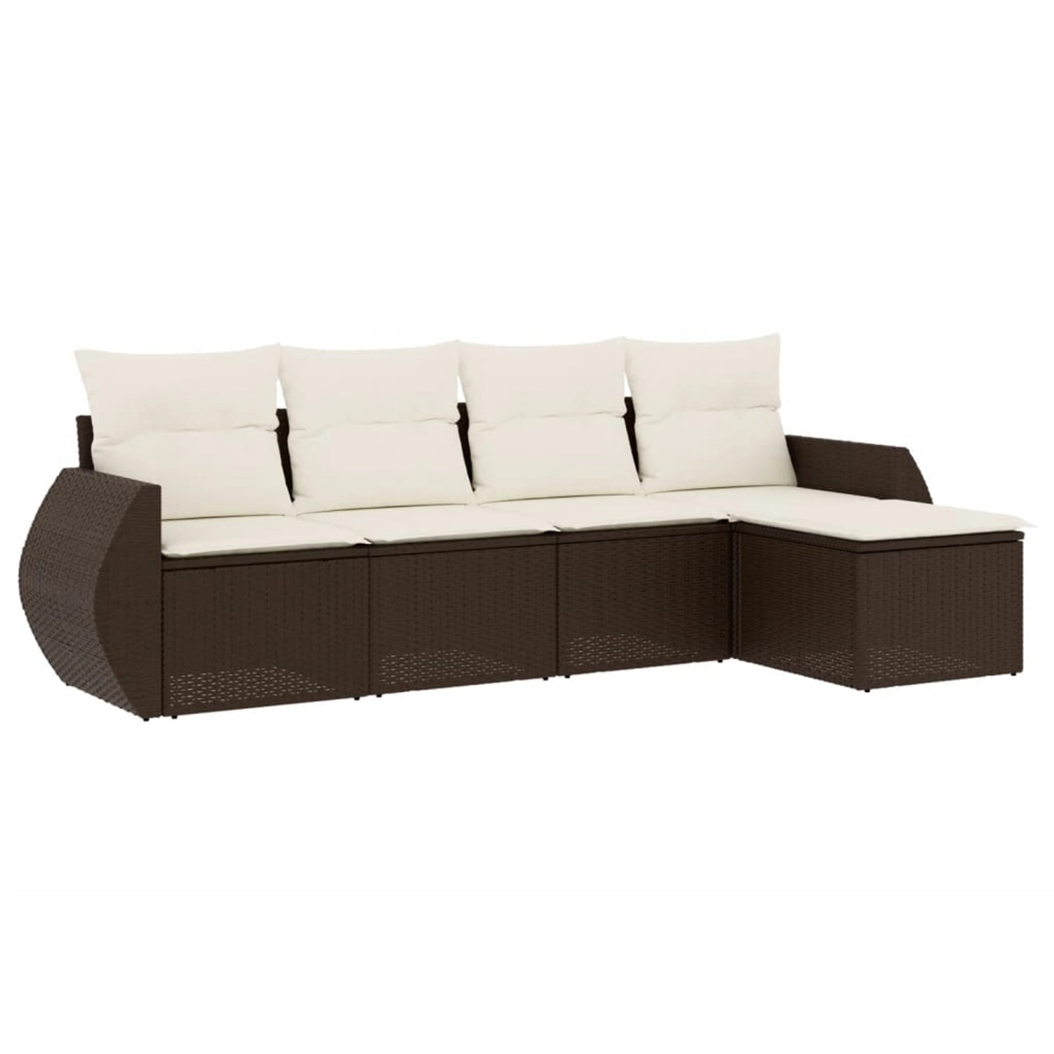 vidaXL 5-Tlg Garten-Sofagarnitur mit Kissen Braun Poly Rattan 3253630 günstig online kaufen